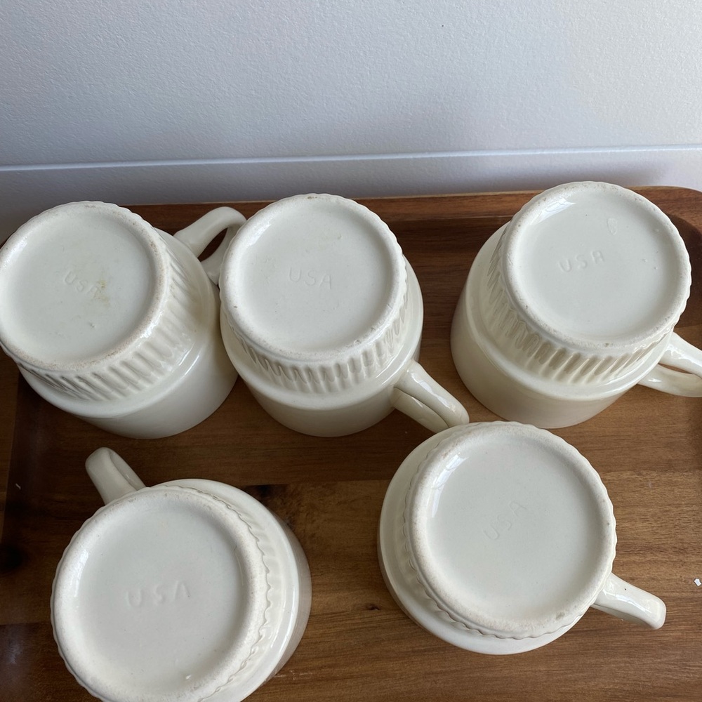Ceramic Antique Car Mugs Vintage Stackable Set Of 5 Collectible Collector Item - Picture 4 of 15
